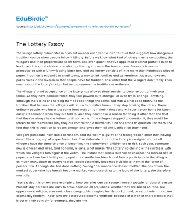 The Lottery Essay