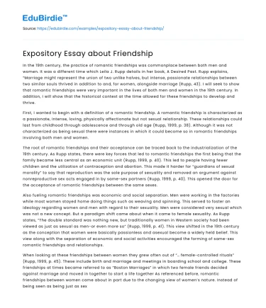 Expository Essay about Friendship
