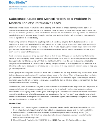 Substance Abuse & Mental Health in Modern Society