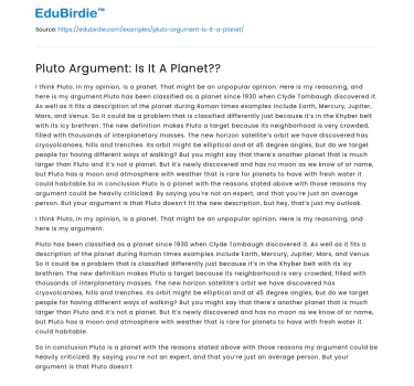 The Pluto Debate: A Celestial Classification Conflict