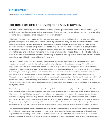 Me and Earl and the Dying Girl’: Movie Review