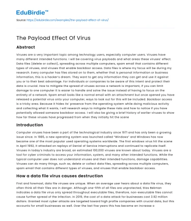 The Payload Effect Of Virus