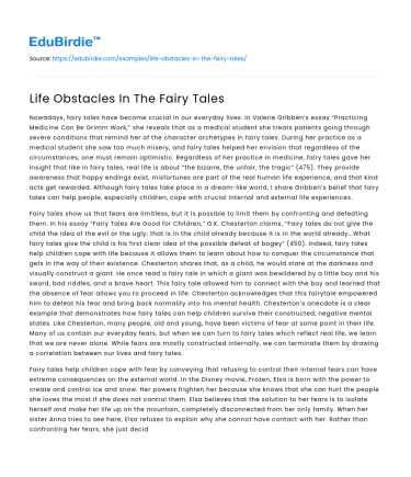 Life Obstacles In The Fairy Tales