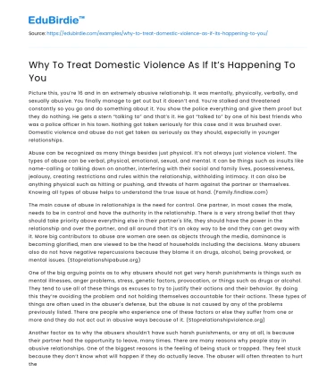 Why To Treat Domestic Violence As If It’s Happening To You