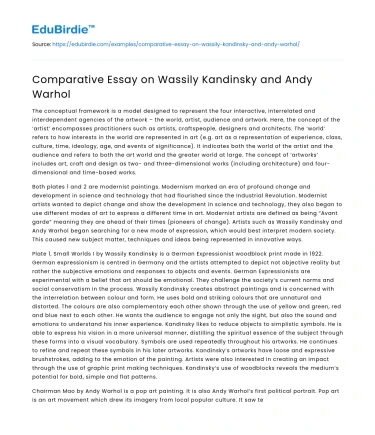 Comparative Essay on Wassily Kandinsky and Andy Warhol