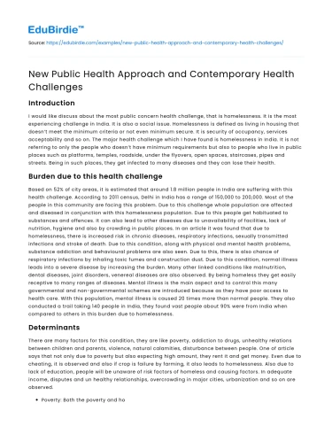 Public Health Strategies for Modern Challenges