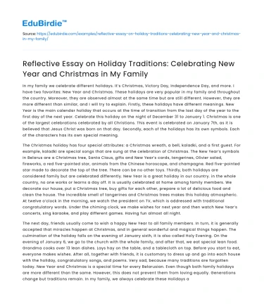 Family Holiday Traditions: Celebrating Christmas and New Year