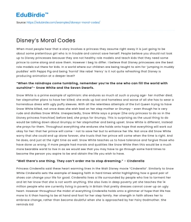Disney’s Moral Codes