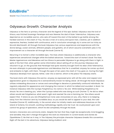Odysseus Growth: Character Analysis