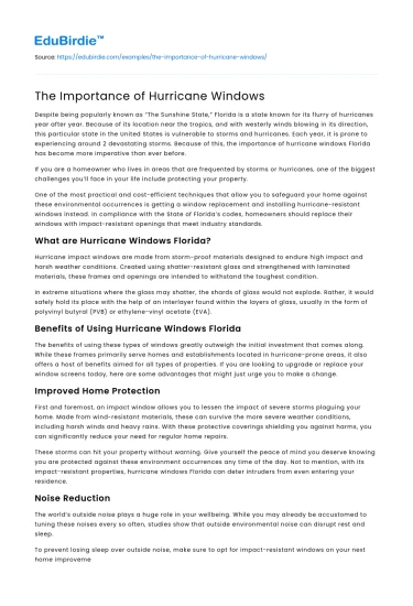 The Importance of Hurricane Windows