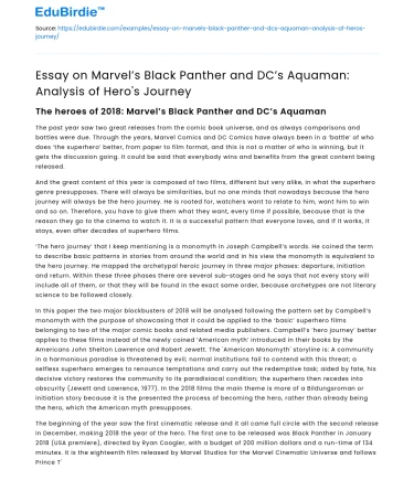 Analysis of Hero’s Journey in Black Panther and Aquaman