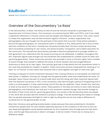 Overview of the Documentary ‘La Raza’