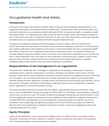 Occupational Health And Safety