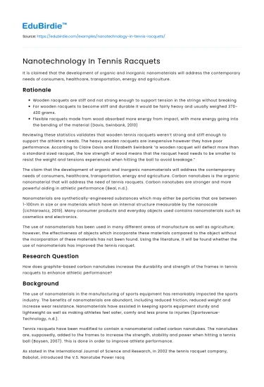 Nanotechnology In Tennis Racquets