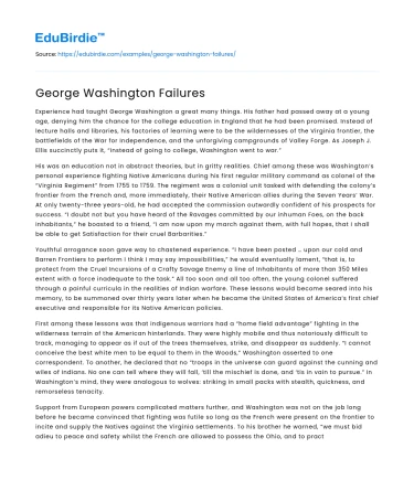 George Washington Failures