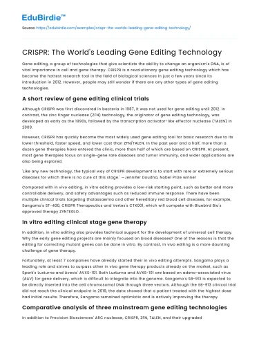 CRISPR: The World’s Leading Gene Editing Technology