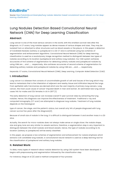 Lung Nodules Detection with CNN for Deep Learning