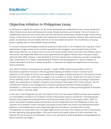 Objective Inflation in Philippines Essay