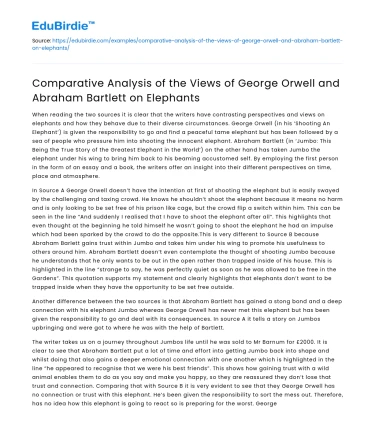 Orwell vs Bartlett on Elephants