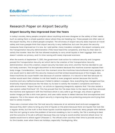 Enhancing Airport Security: Challenges and Innovations