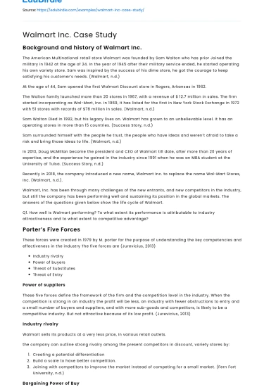 Walmart Inc. Case Study