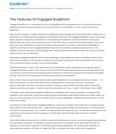 The Features Of Engaged Buddhism