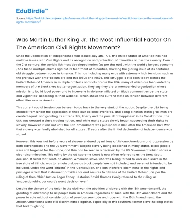 Was MLK Jr the Most Influential in Civil Rights Movement?