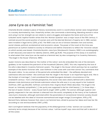 Jane Eyre as a Feminist Text