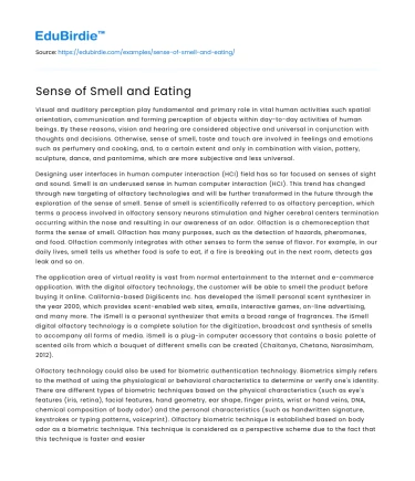 Sense of Smell and Eating