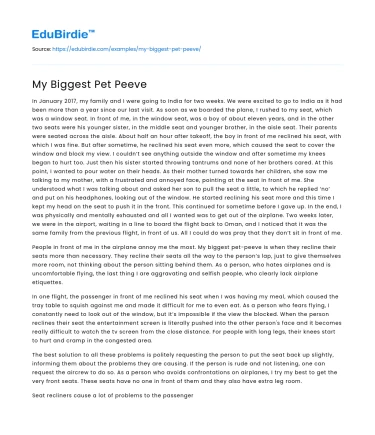 My Biggest Pet Peeve