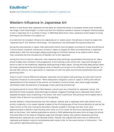 Western Influence in Japanese Art