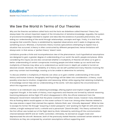 We See the World in Terms of Our Theories