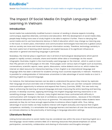 The Impact Of Social Media On English Language Self-Learning In Vietnam