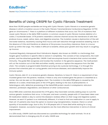 Benefits of Using CRISPR for Cystic Fibrosis Treatment