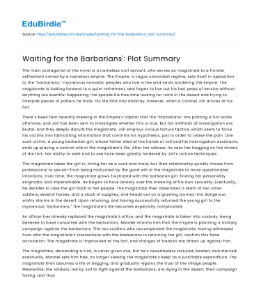 Waiting for the Barbarians’: Plot Summary