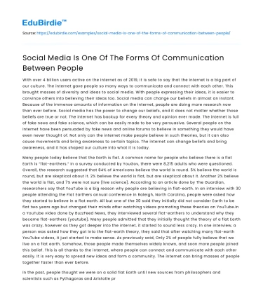 Social Media Is One Of The Forms Of Communication Between People