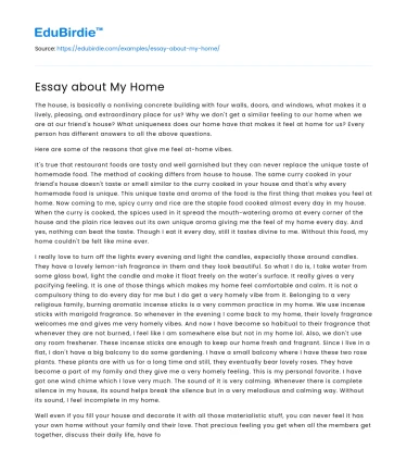Essay about My Home
