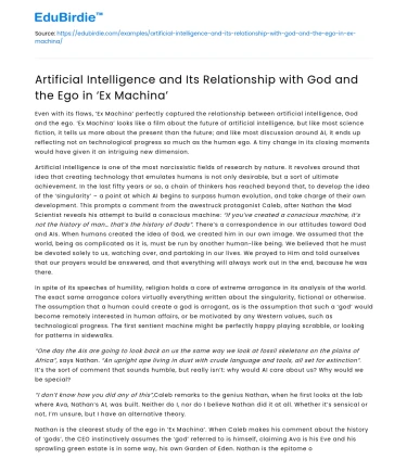 AI, God, and Ego in ‘Ex Machina’