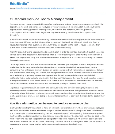 Customer Service Team Dynamics