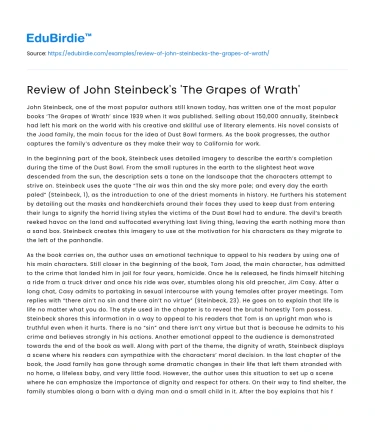 Review of John Steinbeck’s ‘The Grapes of Wrath’