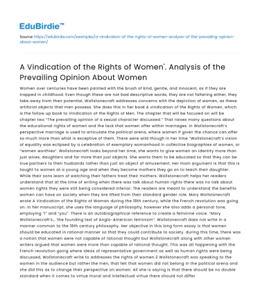 Reassessing prevailing opinions on women’s rights