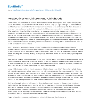 The Diverse Perspectives on Childhood