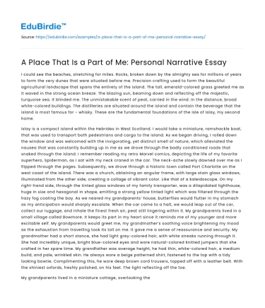 A Place That Is a Part of Me: Personal Narrative Essay