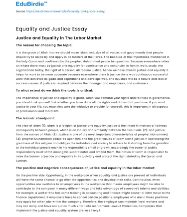 Striking the Balance: Exploring Equality and Justice