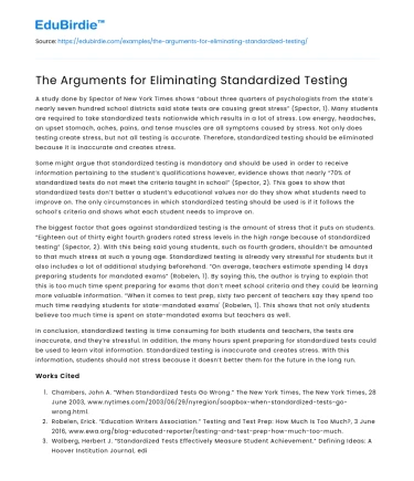 The Arguments for Eliminating Standardized Testing
