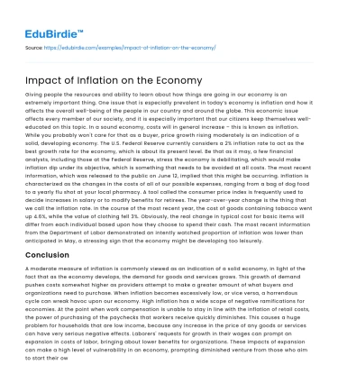 Impact of Inflation on the Economy