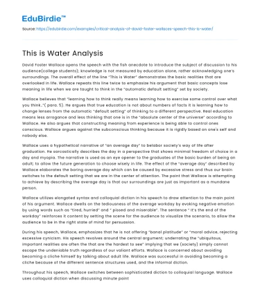 This is Water Analysis