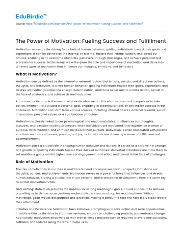 The Power of Motivation: Fueling Success and Fulfillment