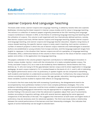 Learner Corpora And Language Teaching