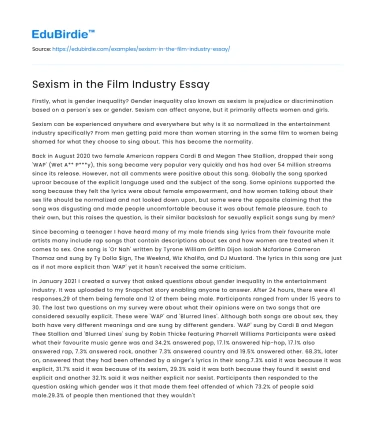 Sexism in the Film Industry Essay